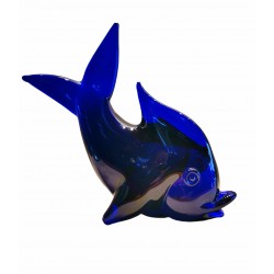 Pesce in vetro di Murano in blu cobalto   Home
