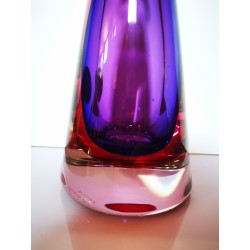 Vaso Sommerso viola rosso collo lungo- Fine anni '50  Vasi di Murano Vintage