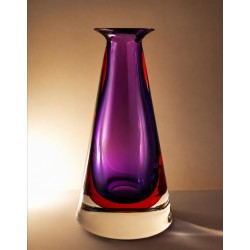 Vaso Sommerso viola rosso collo lungo- Fine anni '50   Ornaments